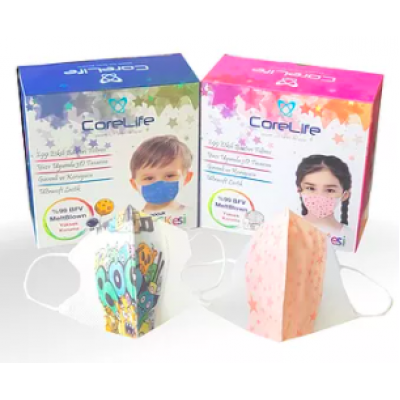 CoreLife 3 Katlı 3D Tek Kullanımlık Medikal Çocuk Maskesi
